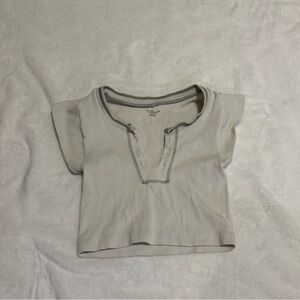 Urban Outfitters Ivory Ribbed Top